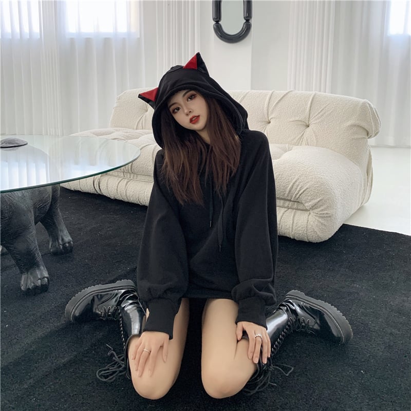 Cat Ear Fleece Hooded Sweatshirt for Women | Streetwear