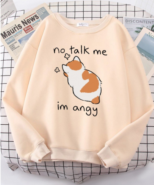 Chic Casual Cat Print Crew Neck Sweatshirt | Streetwear