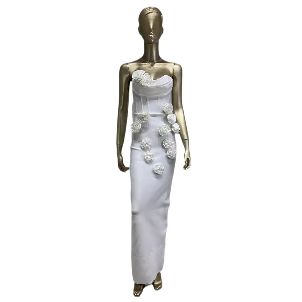 Women's Bandage Tube Top Applique Party Dress
