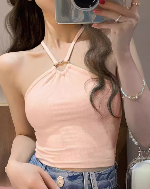 Korean Women's Solid Color Slim Sexy Bodysuit Top