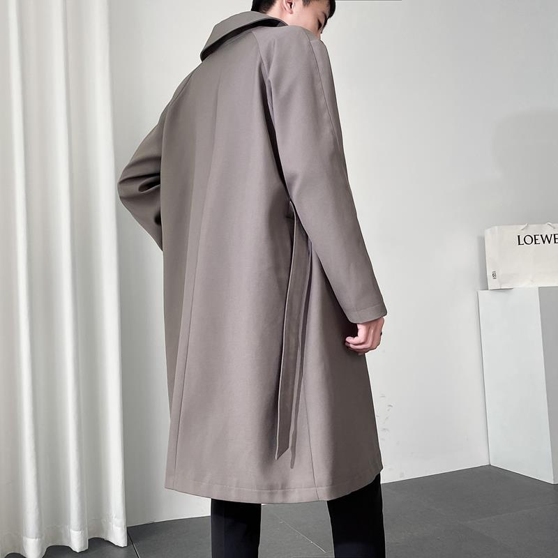 Men's Oversized Long Windbreaker Jacket - Korean Style