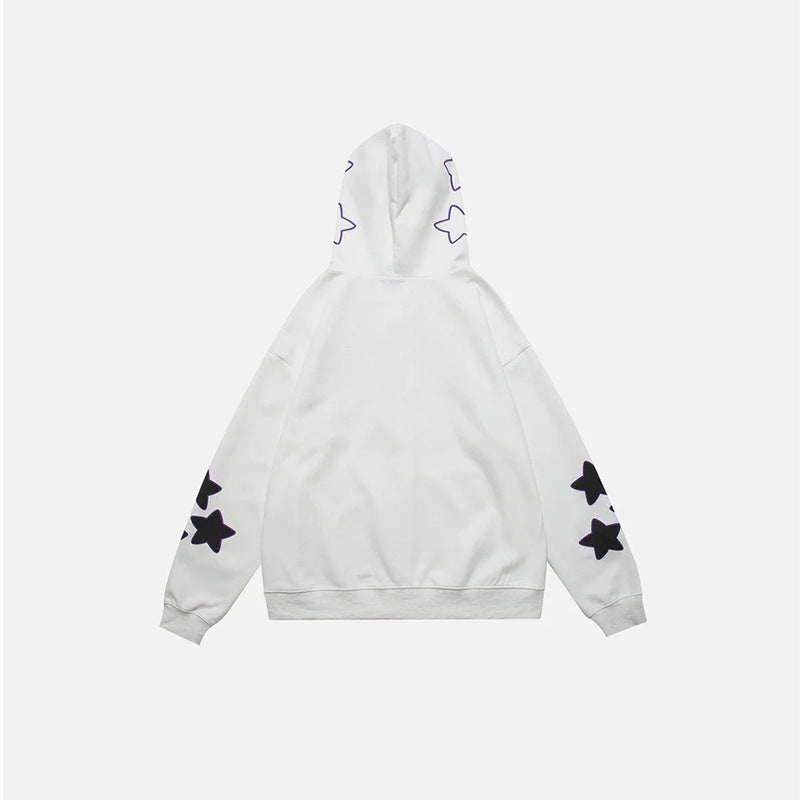 Harajuku Y2K Star Letters Hooded Zip-Up Sweatshirt | Streetwear