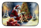Cairn Terrier and Santa Claus Dish Drying Mat