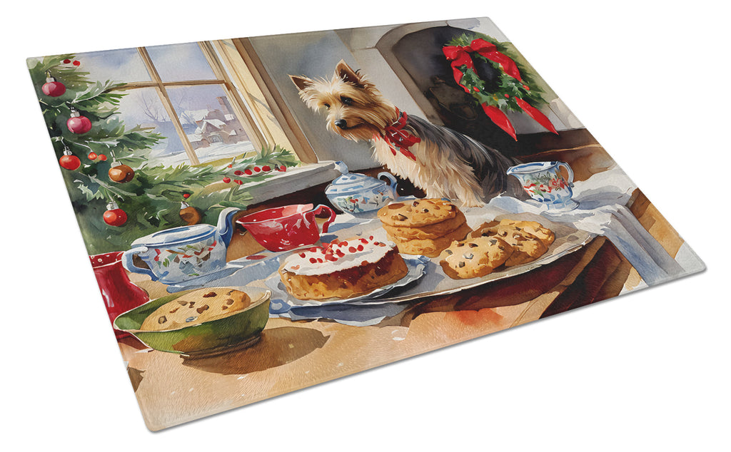 Silky Terrier Christmas Cookies Glass Cutting Board