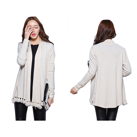 Cozy Cozy Cardigan Along With Tasseled Trim