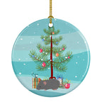 Australian Long Coated Mouse Merry Christmas Ceramic Ornament