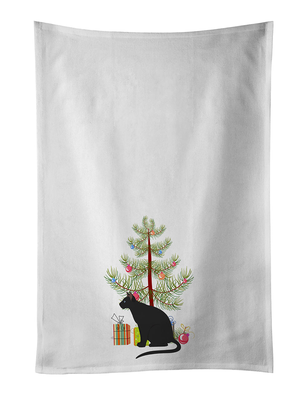 Ojos Azules Cat Christmas Kitchen Towel Set of 2