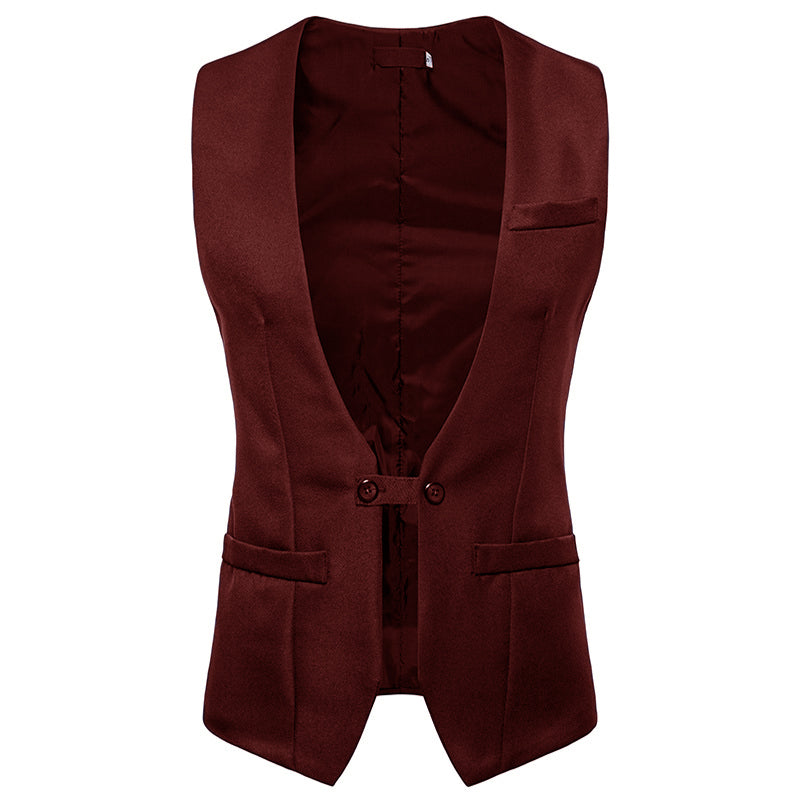 Men's Business Suit with Black Vest and Jacket
