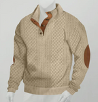Stand Collar Long Sleeve Jacquard Knitted Pullover Sweater | Streetwear