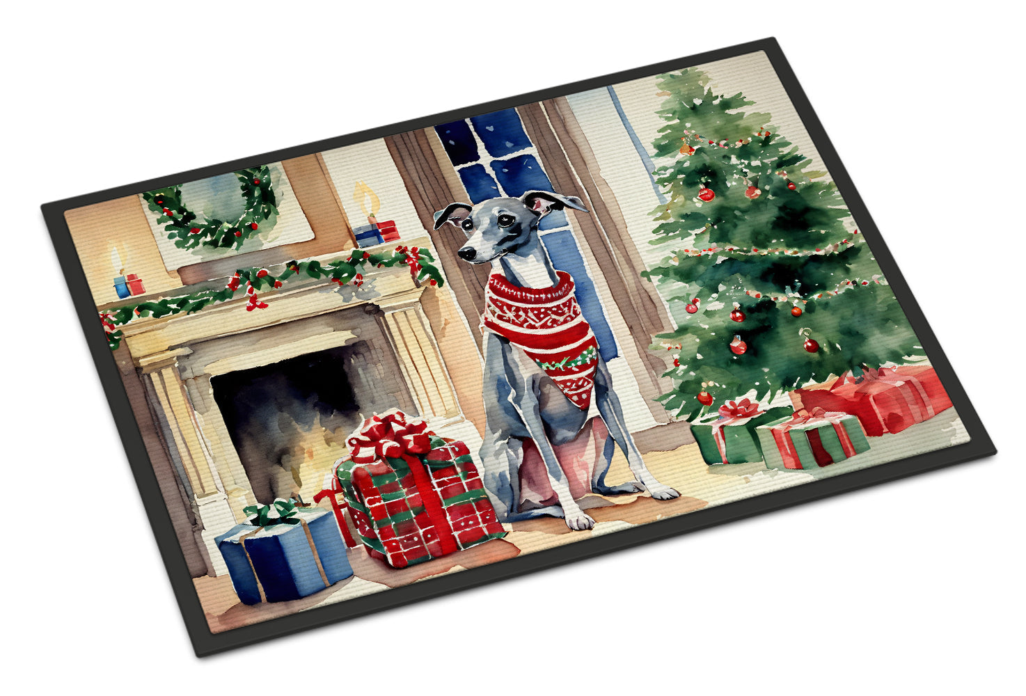 Italian Greyhound Cozy Christmas Doormat