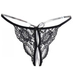 Lace Thong Bodystocking with Open Crotch for Women