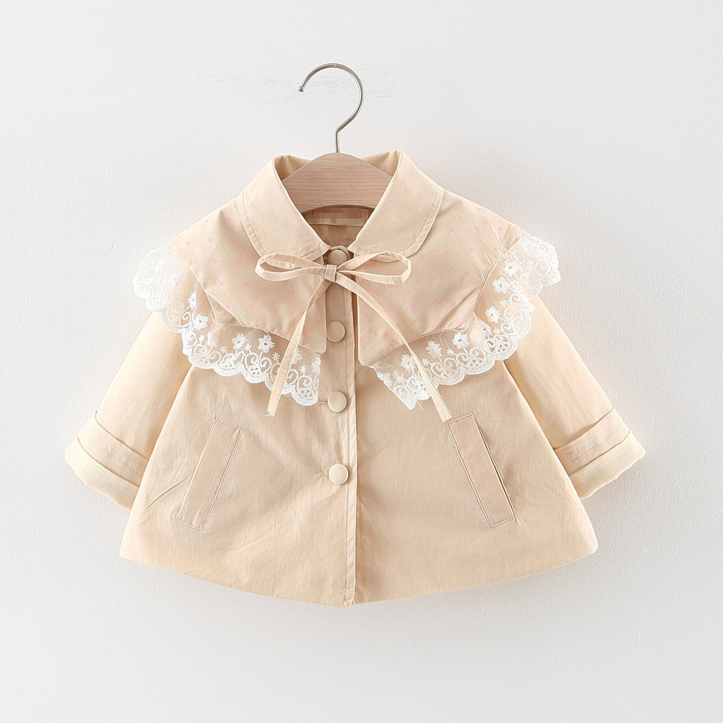 Korean Style Lace Trench Coat for Girls Fashion