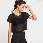 Sheer Mesh Crop Top Cover-Up