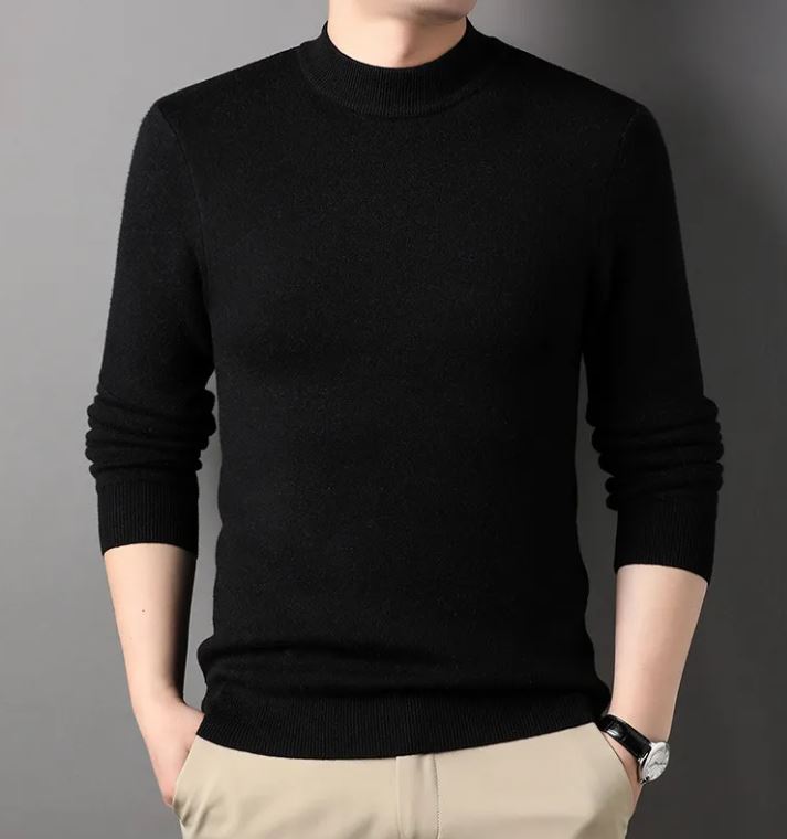 Men's Half-high Collar Sweater Fashion Simple Pullover | Streetwear