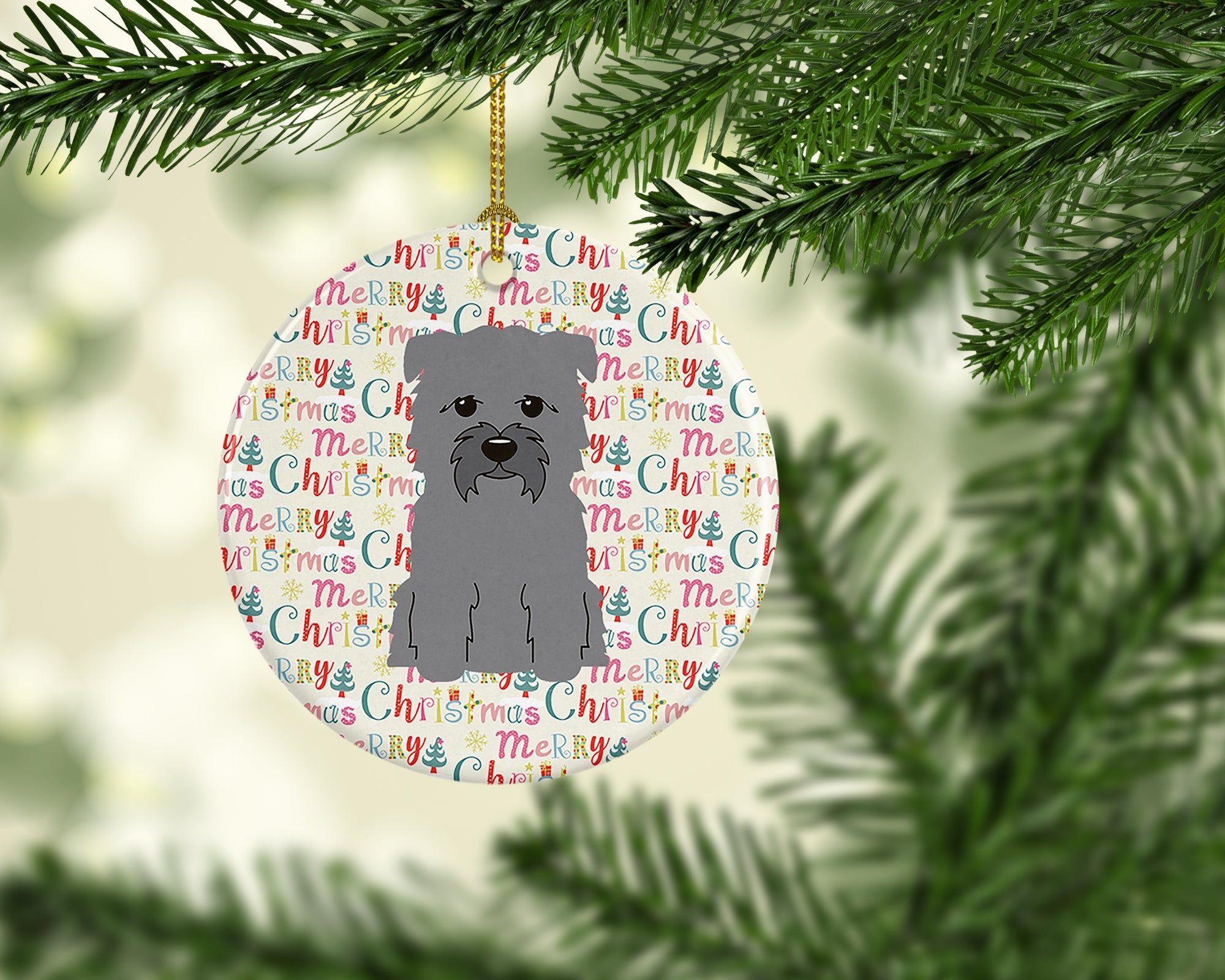Merry Christmas Glen of Imal Grey Ceramic Ornament