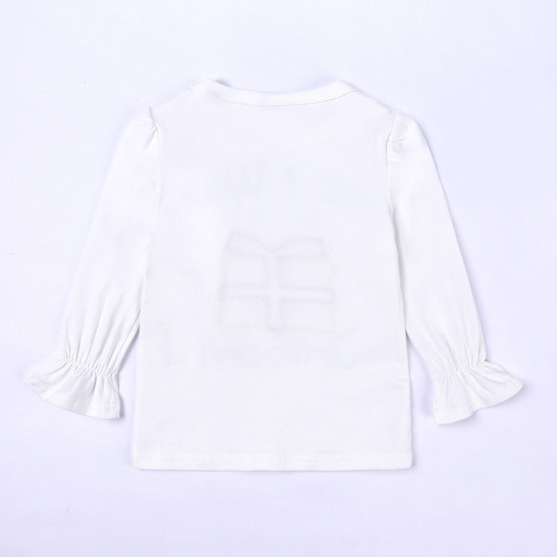Girls' Christmas Outfit Set with Long Sleeve T-Shirt & Tulle Skirt