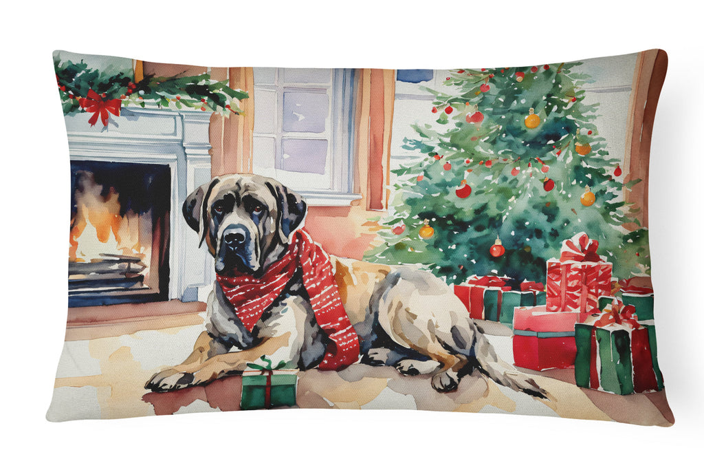 Mastiff Cozy Christmas Throw Pillow