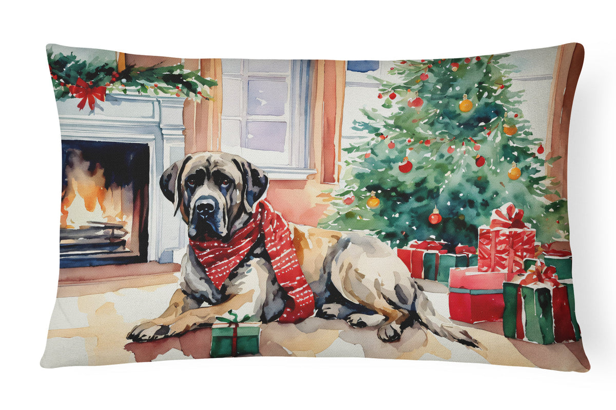 Mastiff Cozy Christmas Throw Pillow