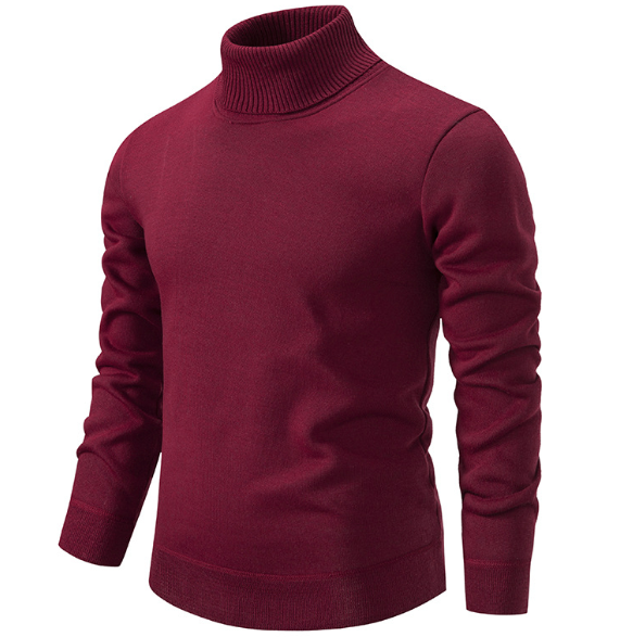 Men's Thick Velvet Turtleneck Sweater for Autumn/Winter