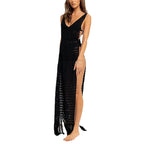 New European and American Knit Crochet Beach Cover-Up Dress