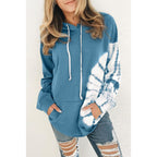 Printed Hooded Sweatshirt with Loose Long Sleeves | Streetwear