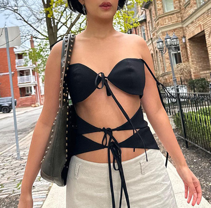 Women's Bow Tie Hollow Camisole Casual Sexy Top