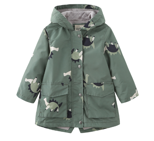 Children's Printed Parka Jacket with Hood (One Piece)