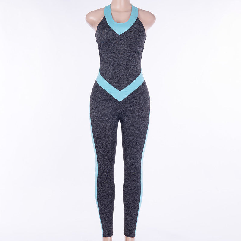 2019 Women's Yoga Bodysuit with Open Back Fitness Pants