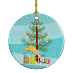 Belgian Hunchback Canary Merry Christmas Ceramic Ornament