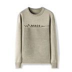 Men's Long Sleeve Crew Neck Sweater with Letters