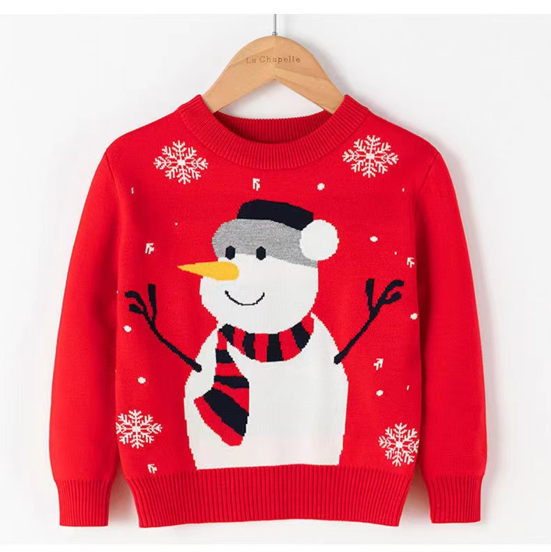 Cartoon Christmas Red Snowman Pullover Sweater | Streetwear