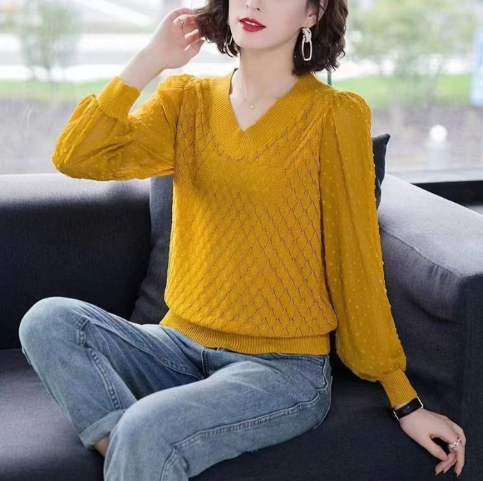 Ladies Hollow Knit Sweater - Breathable Ice Silk Top