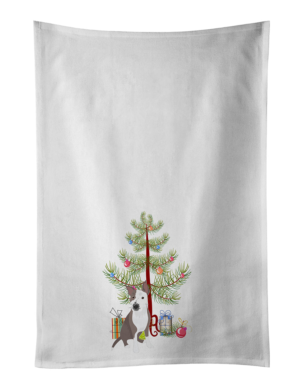 Pit Bull Blue #4 Christmas Kitchen Towel Set of 2