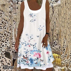 Floral Casual Milk Silk Two-Piece Dress for Women