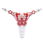 Blurred Butterfly Color Embroidered Adjustable Thong
