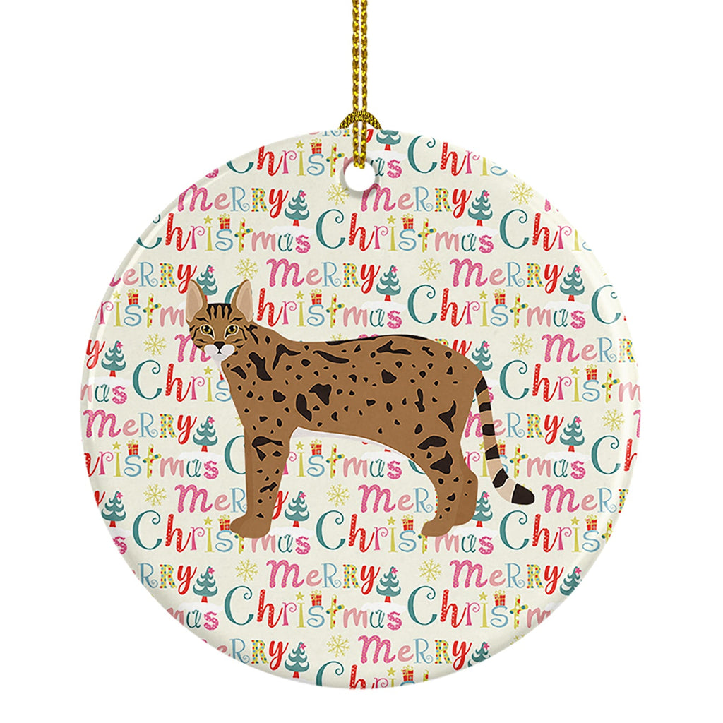 Savannah #1 Cat Christmas Ceramic Ornament