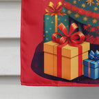 Black Pug Holiday Christmas House Flag