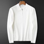 Men's Knitted Waffle Half-Zip Lapel Sweater