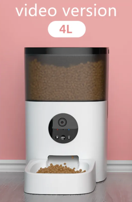 Automatic Pet Feeder with Camera Programmable Timed Cat Dog Food Dispenser 4L 6L Wi-Fi App Portion Control Auto Feeder