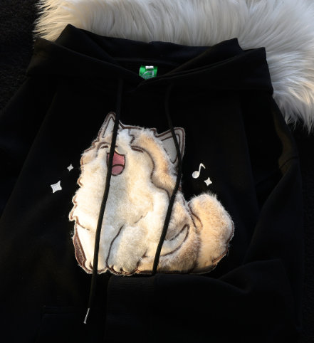 Korean Printed Loose Long Sleeve Slouchy Hoodie | Streetwear