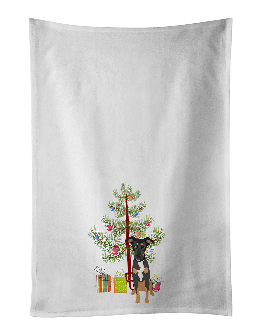 Rottweiler Black and Tan #6 Christmas Kitchen Towel Set of 2