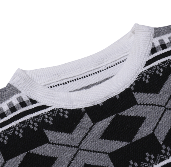 Men's Christmas Sweater with Geometric Patterns