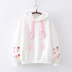 Plum Blossom Printed Hooded Sweatshirt for Girls | Streetwear