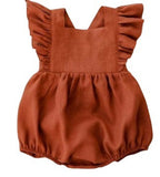 Cotton Linen Triangle Bodysuit for Girls (Romper)