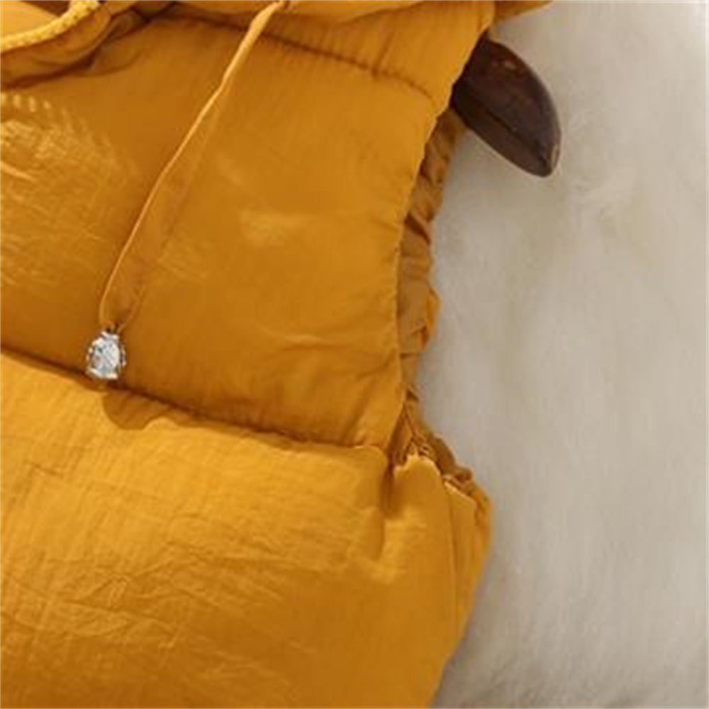 Long Cotton Gilet for Women - Hooded Sleeveless Jacket