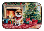 Pomeranian Cozy Christmas Dish Drying Mat