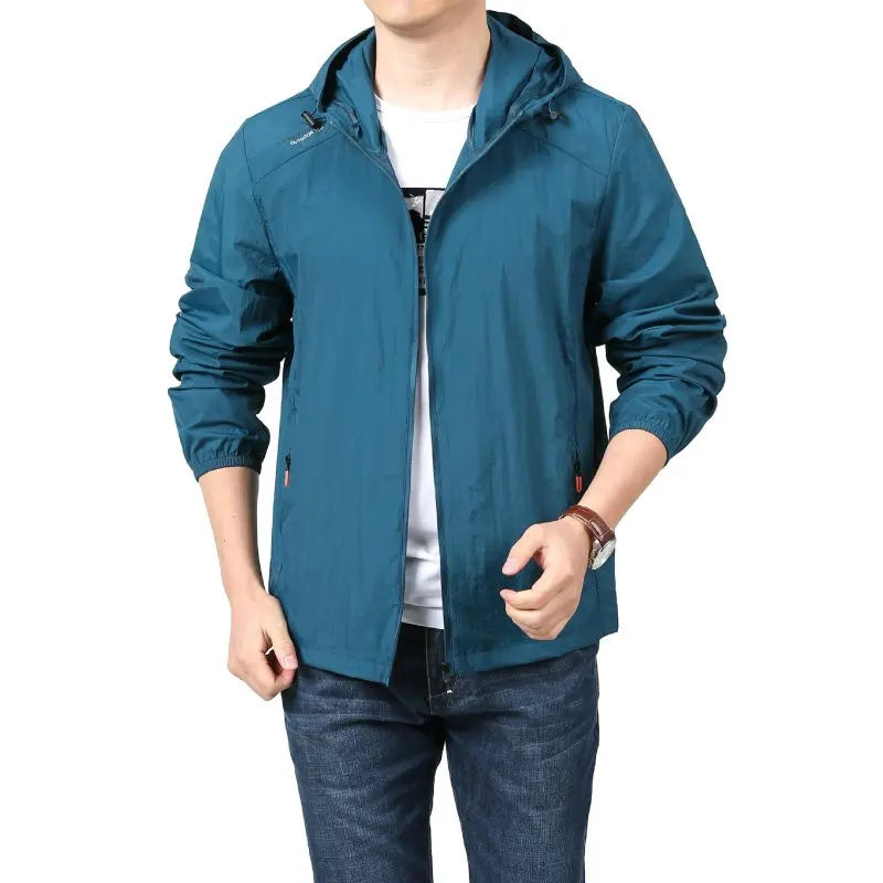 Men's Quick Dry Hooded Sun Protection Jacket for Outdoors