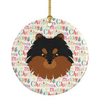 Pomeranian Merry Christmas Ceramic Ornament
