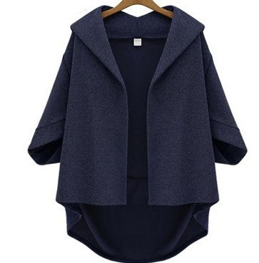 Mid-Length Suit Collar Knitted Jacket for Women