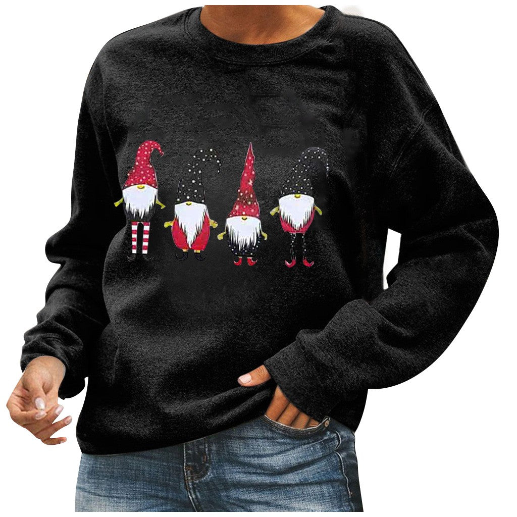 Christmas Tree Snowman Long Sleeve Sweatshirt for Women | Streetwear
